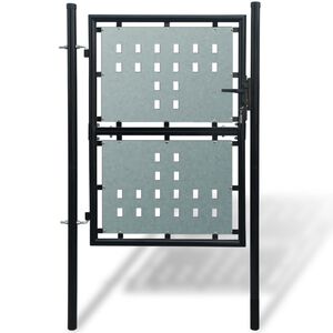 vidaXL Black Single Door Fence Gate 100x200 cm