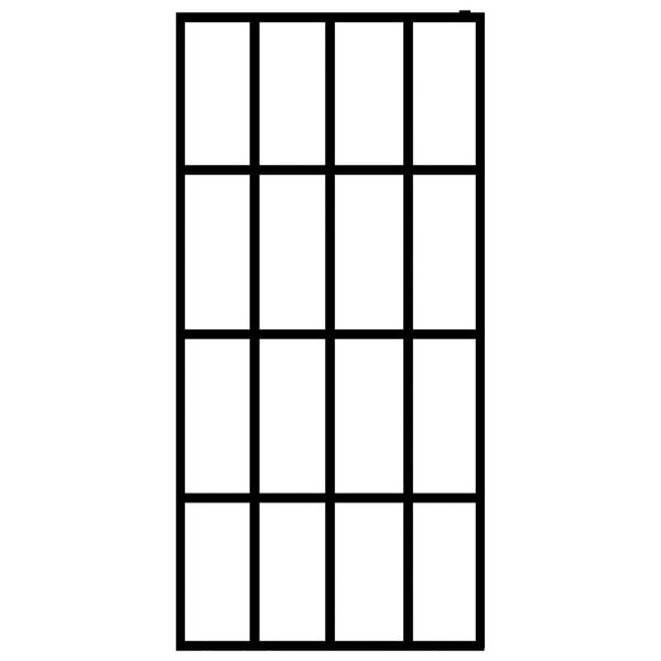 vidaXL Walk-in Shower Wall with Shelf Black 118x190 cm ESG Glass&Aluminium