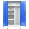 vidaXL Locker Cabinet with 2 Doors Metal 90x40x180 cm Grey and Blue
