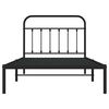vidaXL Metal Bed Frame without Mattress with Headboard Black 100x200cm