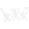 vidaXL 3 Piece Bistro Set Steel White