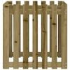 vidaXL Garden Planter with Fence Design 70x70x70 cm Impregnated Wood Pine