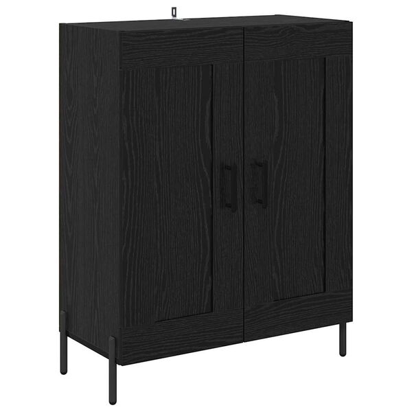 vidaXL Sideboard Black Oak 69.5 x 34 x 90 cm Engineered Wood and Iron
