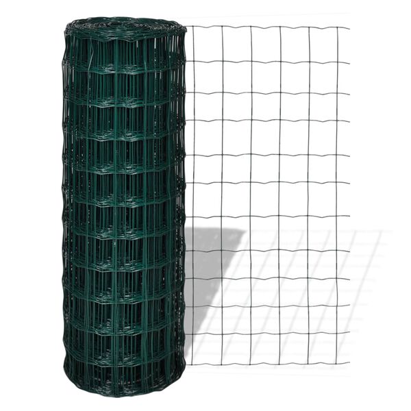 vidaXL Euro Fence Green 1000 x 180 cm PVC-coated iron