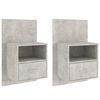 vidaXL Wall-mounted Bedside Cabinets 2 pcs Concrete Grey