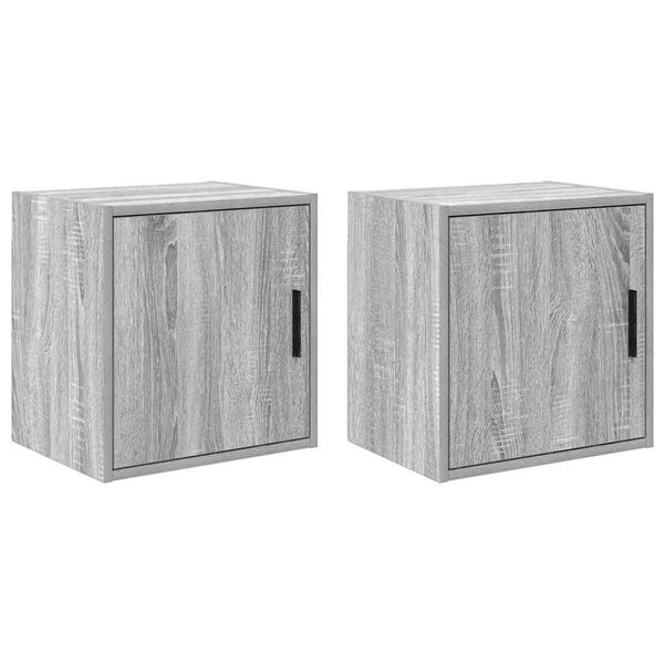vidaXL Garage Wall Cabinets 2 pcs Grey Sonoma Engineered Wood
