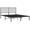 vidaXL Metal Bed Frame without Mattress with Headboard Black 135x190cm