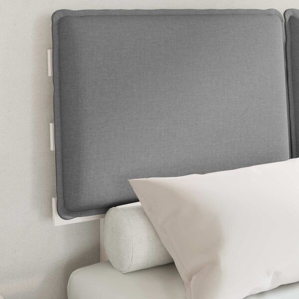 vidaXL Bed Frame with Upholstered Headboard Light Grey 120 x 190 cm