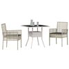vidaXL Garden Dining Set 3 pcs Grey Poly rattan