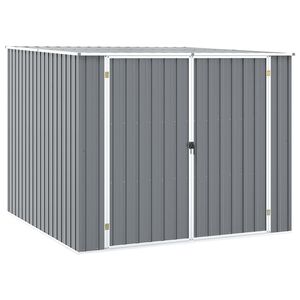 vidaXL Garden Shed Grey 195x198x159 cm Galvanised Steel