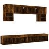 vidaXL 6 Piece TV Wall Units with LED Smoked Oak Engineered Wood