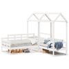 vidaXL Day Bed and Bench Set with Roof without Mattress White 80x200 cm