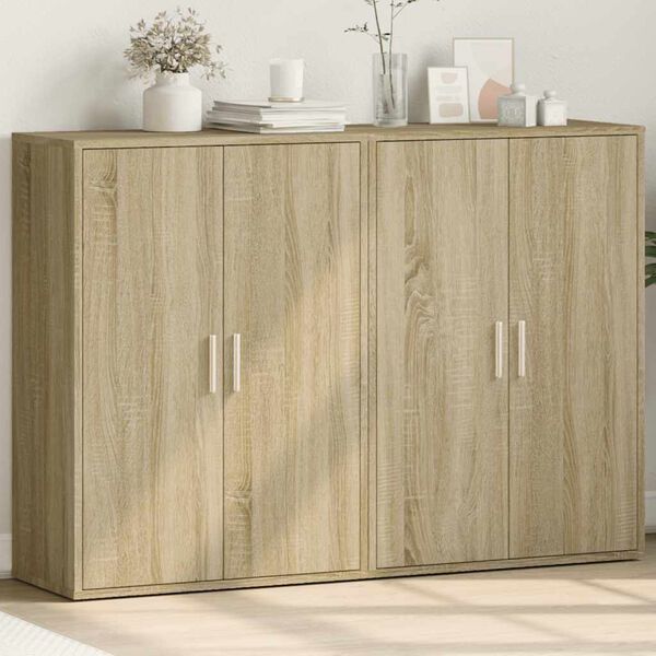 vidaXL Sideboards 2 pcs Sonoma Oak 60x31x84 cm Engineered Wood