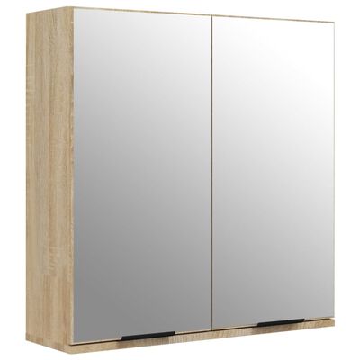 vidaXL Bathroom Mirror Cabinet Sonoma Oak 64x20x67 cm