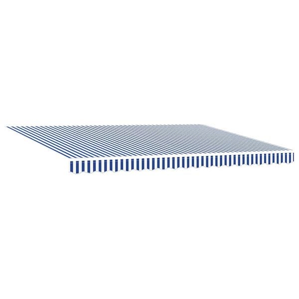 vidaXL Retractable Awning Manual Blue and White 400 x 300 cm