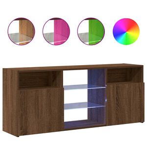 vidaXL TV Cabinet with LED Lights Brown Oak 120x30x50 cm