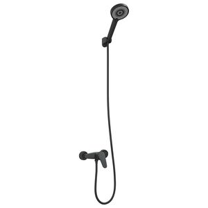 vidaXL Shower Head Set Black G 1 / 2 inches