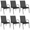 vidaXL Garden Chairs 6 pcs Steel and Textilene Black