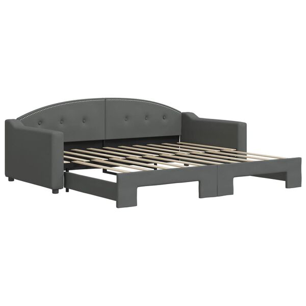 vidaXL Daybed with Trundle without Mattress Dark Grey 90x190 cm Single