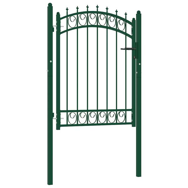 vidaXL Fence Gate Emmen with Spikes Steel 103x109.5 cm Green