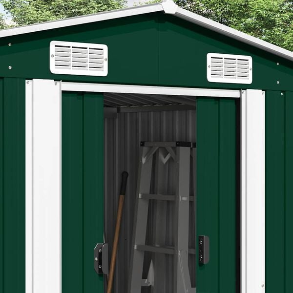 vidaXL Garden Shed 257x392x181 cm Metal Green