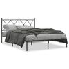 vidaXL Metal Bed Frame without Mattress with Headboard Black 135x190cm
