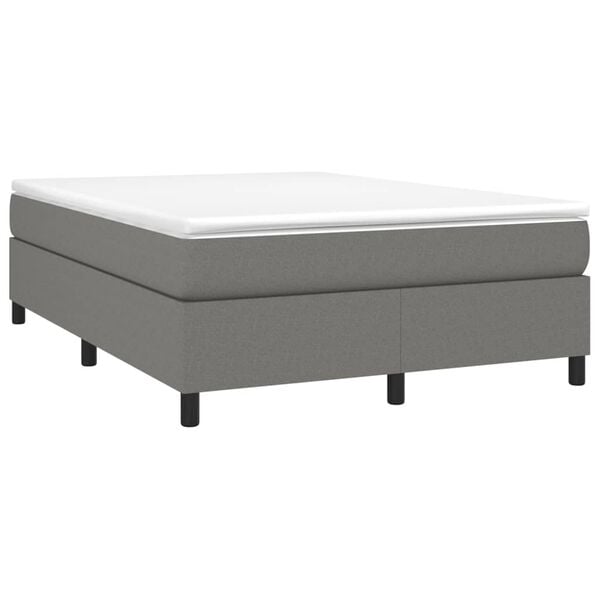 vidaXL Box Spring Bed Frame Dark Grey Double Fabric (UK/IE/FI/NO only)
