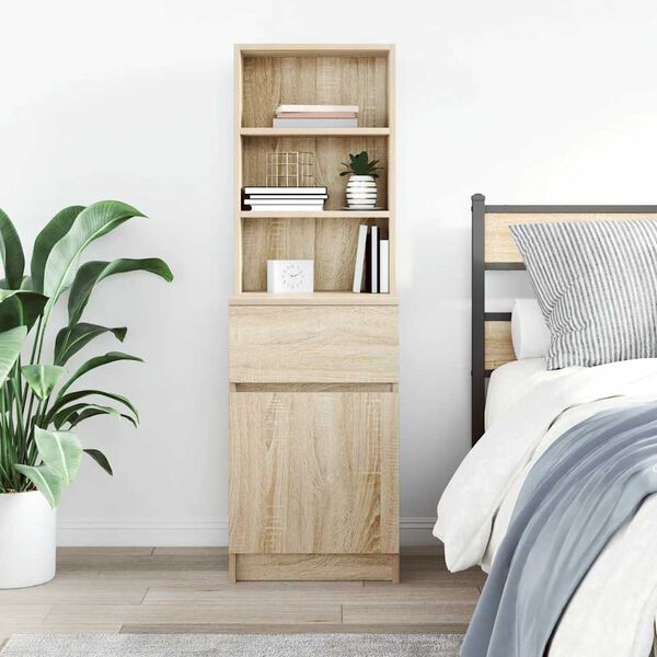 vidaXL Bedside Cabinet Sonoma Oak 39x35x125 cm Engineered Wood