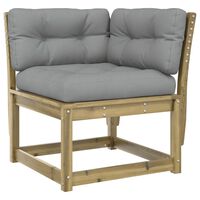 vidaXL Garden Sofa Corner with Cushions 73x73x78 cm Impregnated Wood Pine