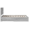 vidaXL Bed Frame with Drawer Grey Sonoma 120 x 200 cm Engineered Wood