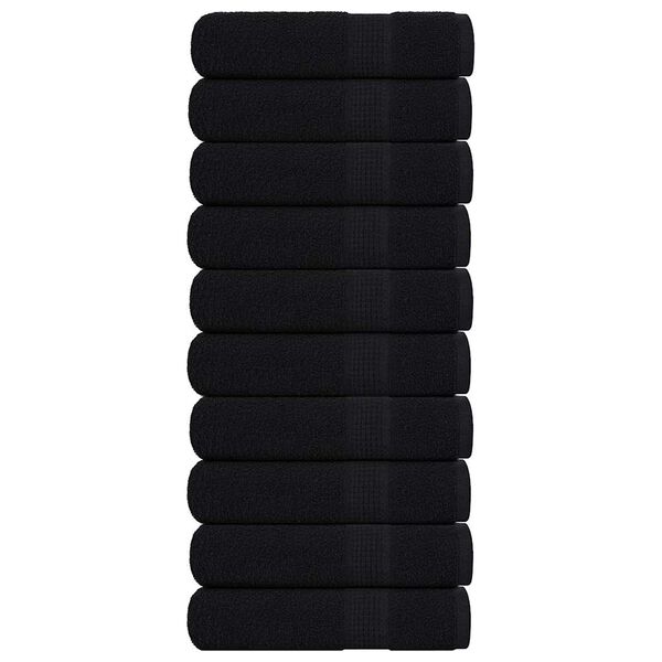vidaXL Bath Towels "FROGN" 10 pcs Black 100x150 cm 360 gsm