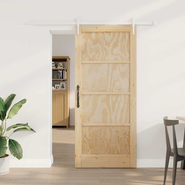 vidaXL Sliding Door ORKDAL Brown 86 x 198.5 cm Solid Pine Wood