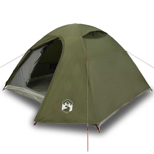 vidaXL Camping Tent Dome 3-Person Olive Green Waterproof