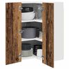 vidaXL Hanging Cabinet with Storage Old Wood and White 57 x 57 x 80 cm