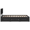 vidaXL Bed Frame with Headboard Black 120 x 200 cm Engineered Wood