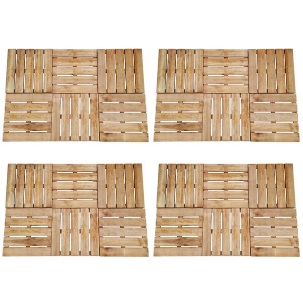 vidaXL 24 pcs Decking Tiles 50x50 cm Wood Brown