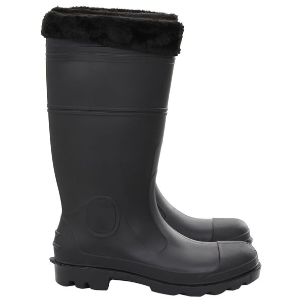 vidaXL Rian Boots with Removable Socks Black Size 45 PVC