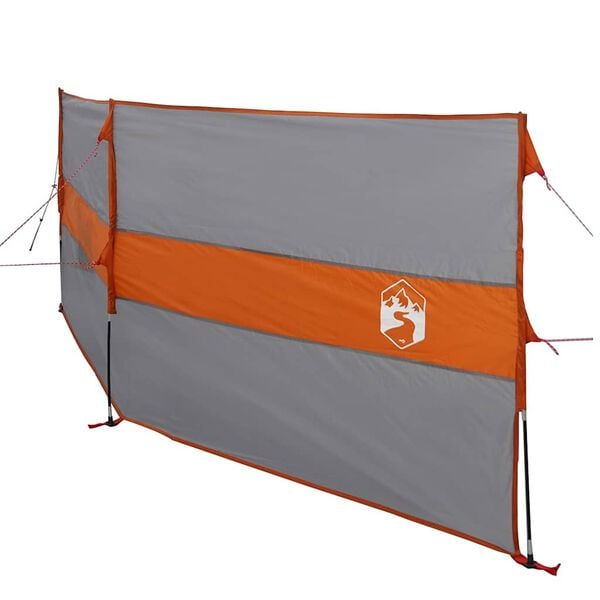 vidaXL Camping Windbreak Grey and Orange 344x120 cm Waterproof