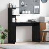 vidaXL Desk with Shelf Black Oak 102 x 50 x 124 cm Engineered Wood