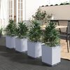vidaXL Planters 4 pcs Light Grey 30x30x37 cm Polypropylene