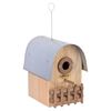 dobar Bird Nesting Box "Amber" with Zinc Rounded Roof Natural and Silver
