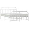 vidaXL Metal Bed Frame without Mattress with Footboard White 150x200cm