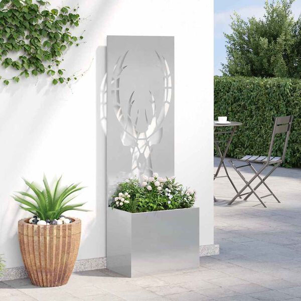 vidaXL Garden Privacy Screen Sliver 50 x 140 cm Stainless steel