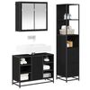 vidaXL Bathroom Furniture Set 3 pcs Black Oak Engineered Wood