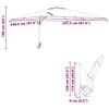 vidaXL Garden Parasol Taupe and Black 248.5 x 247.5 x 160 cm