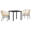 vidaXL Garden Dining Set 3 pcs Brown Poly Rattan