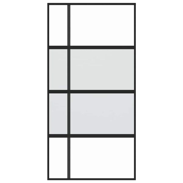 vidaXL Sliding Door Black 102.5x205 cm Tempered Glass and Aluminium