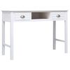 vidaXL Desk White 108x45x76 cm Solid Wood Paulownia