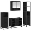 vidaXL Bathroom Furniture Set 4 pcs Black Oak Engineered Wood
