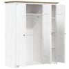 vidaXL Wardrobe BODO White and Brown 151.5x52x176.5cm Solid Wood Pine